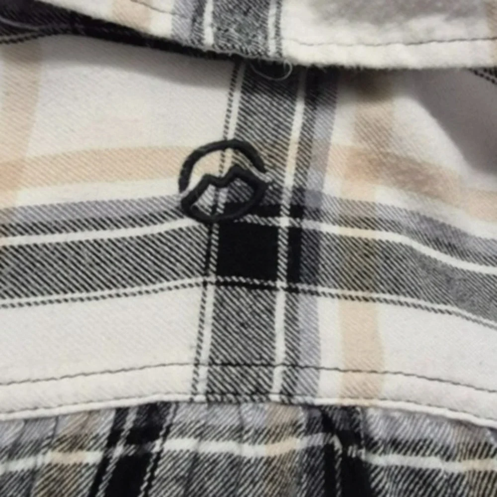Magellan Willow Creek women's tan/black plaid flannel boyfriend fit shirt‎ 2XL